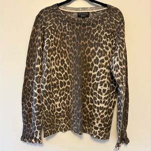 Banana Republic Brown Leopard Print Sweater - Special Edition Filpucci Yarn